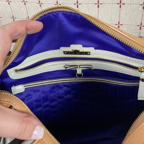 Henri Bendel Signature Stripe Barrel Bag Rare Chain Strap Handles Handbag Beauty - Picture 11 of 16